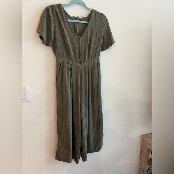Promesa Olive Green Button-Down Jumpsuit Size M - Picture 6 of 8